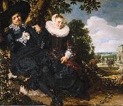 Frans Hals Marriage Portrait of Isaac Massa en Beatrix van der Laen oil painting on canvas